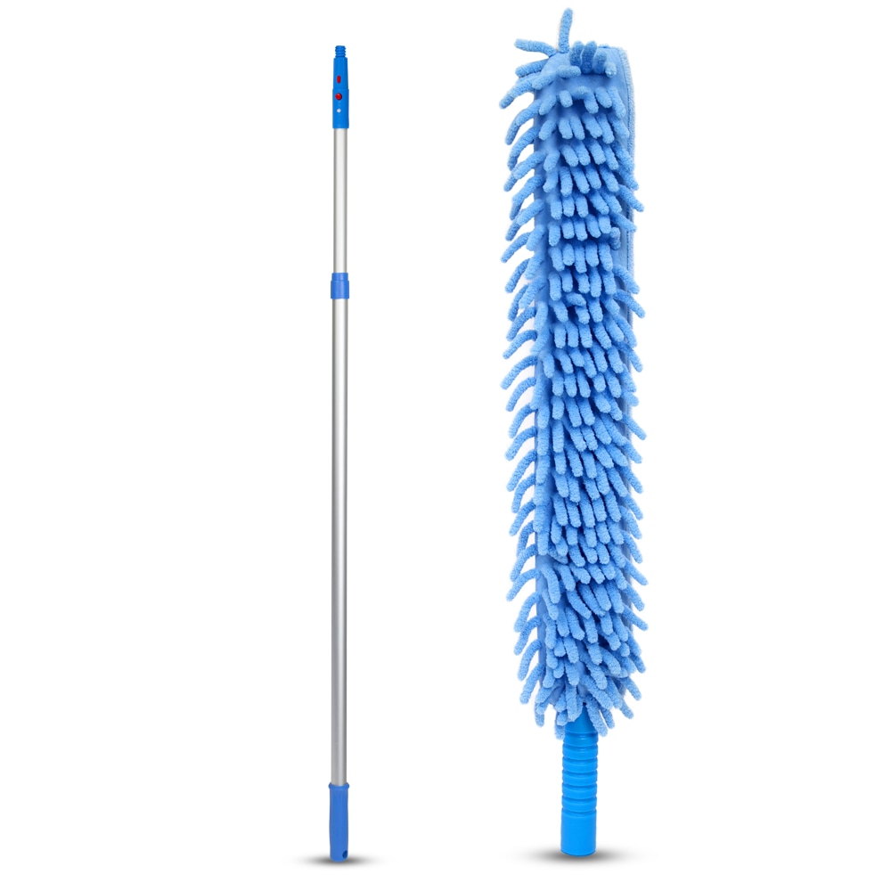 Gritt Commercial 22in Flexible Wand Duster With Microfiber and Chenille Sleeve and 6ft Telescopic Pole MPN:GRI175