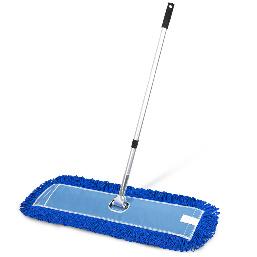 Gritt Commercial All-In-One Microfiber Dust Mop Set With 72in Telescopic Handle, 36in, Blue/Silver MPN:GRI174-36-T
