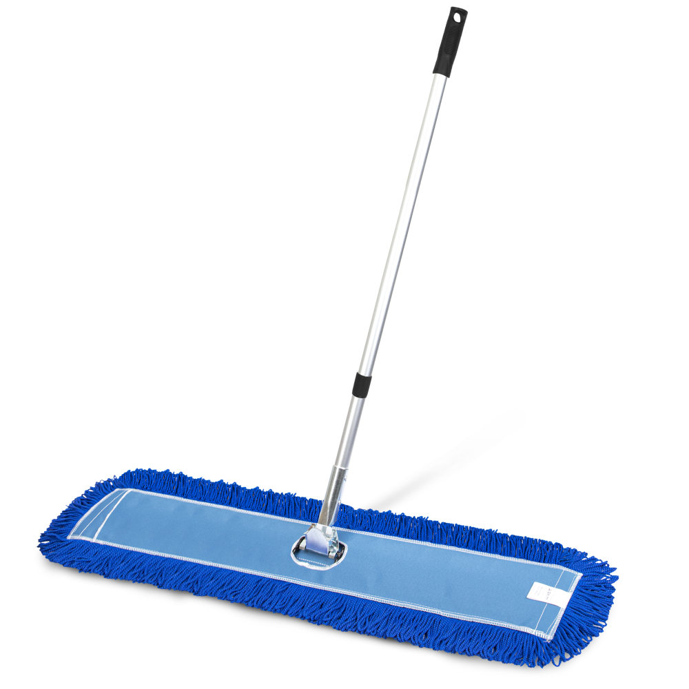 Gritt Commercial All-In-One Microfiber Dust Mop Set With 72in Telescopic Handle, 48in, Blue/Silver MPN:GRI174-48-T