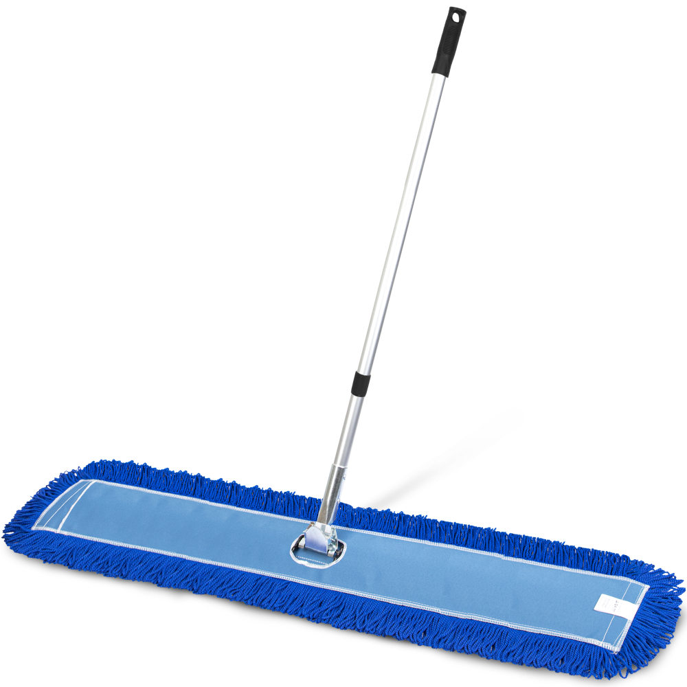 Gritt Commercial All-In-One Microfiber Dust Mop Set With 72in Telescopic Handle, 60in, Blue/Silver MPN:GRI174-60-T