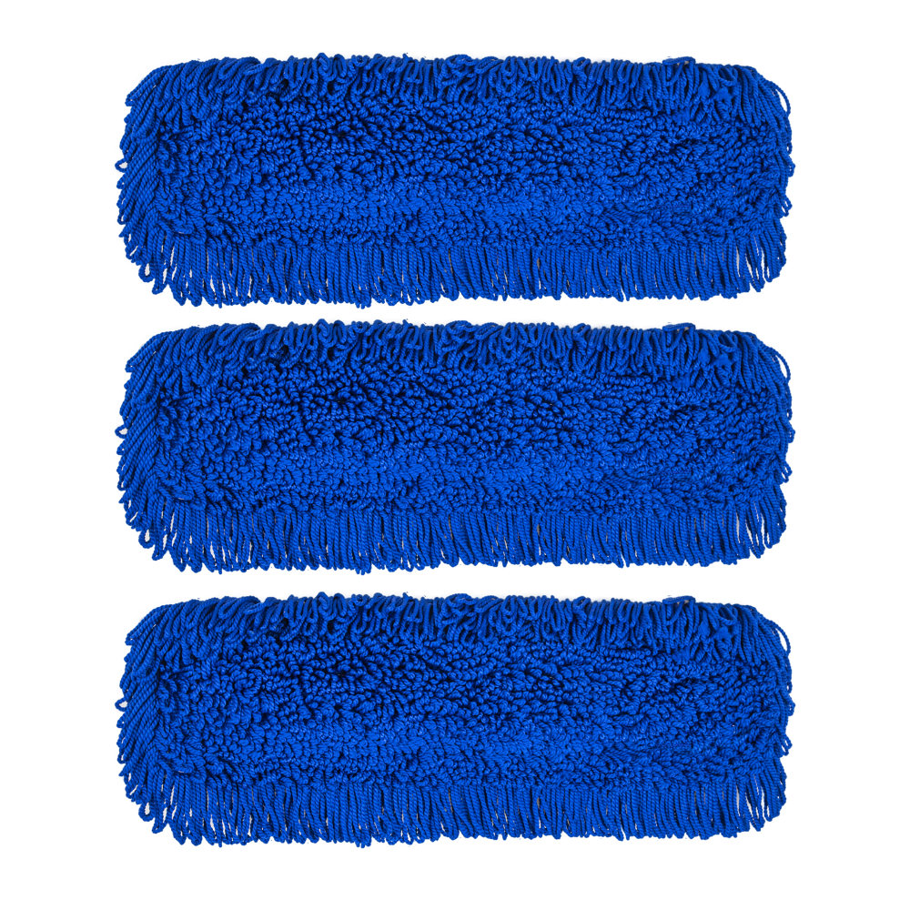 Gritt Commercial Microfiber Looped Dust Mop Pad Head, 24in, Blue, Pack Of 3 Pad Heads MPN:GRI182-24-3PK
