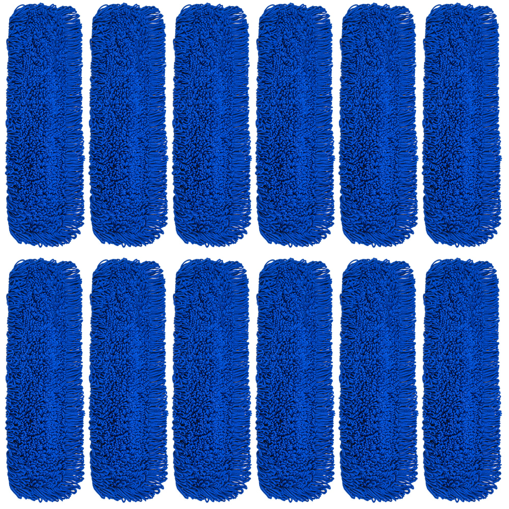 Gritt Commercial Microfiber Looped Dust Mop Pad Head, 36in, Blue, Pack Of 12 Pad Heads MPN:GRI182-36-12PK