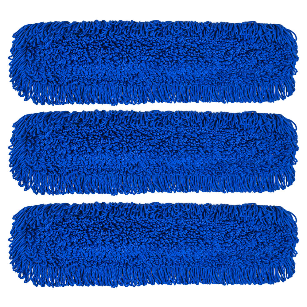 Gritt Commercial Microfiber Looped Dust Mop Pad Head, 36in, Blue, Pack Of 3 Pad Heads MPN:GRI182-36-3PK