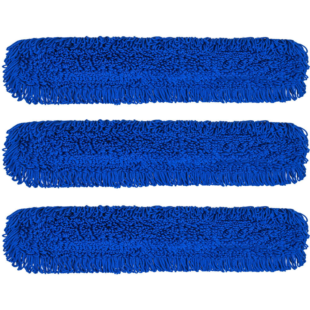 Gritt Commercial Microfiber Looped Dust Mop Pad Head, 48in, Blue, Pack Of 3 Pad Heads MPN:GRI182-48-3PK
