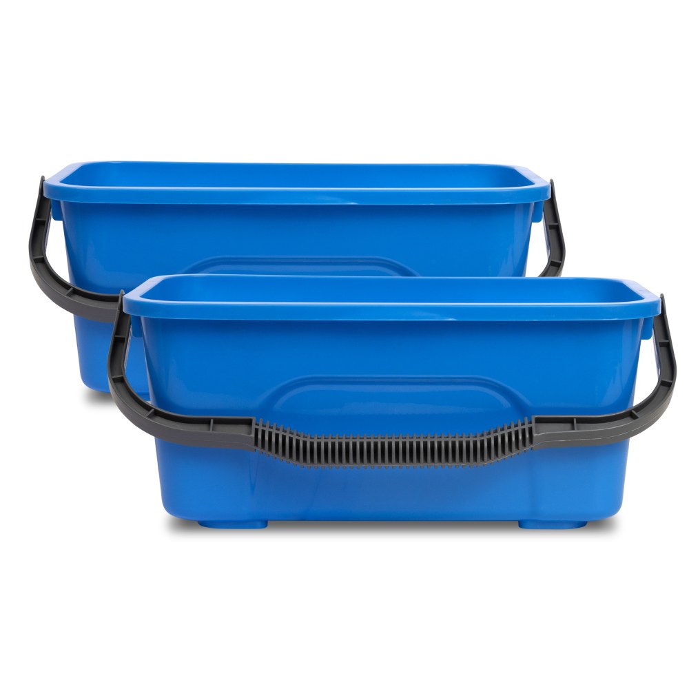 Gritt Commercial Plastic 3-Gallon Window & General Cleaning Buckets, Blue, Pack Of 2 Buckets MPN:GRI183-2PK