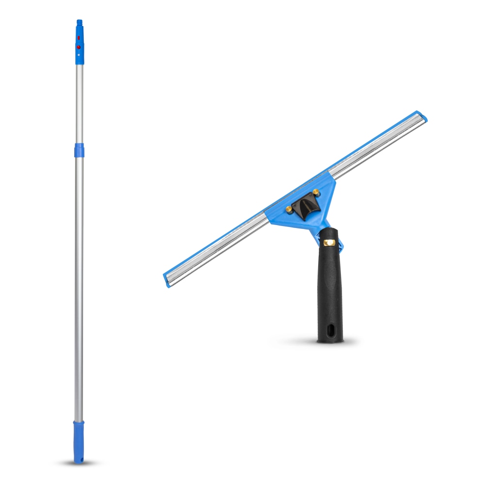 Gritt Commercial Swivel Window Squeegee And Telescopic Pole Window Washing Kit, 14in Squeegee/6ft Pole, Multicolor MPN:GRI130-6F-14