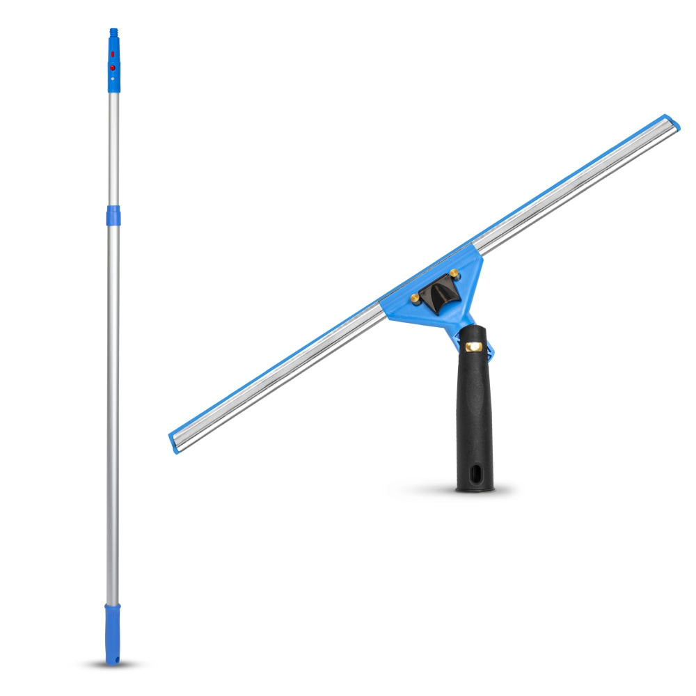 Gritt Commercial Swivel Window Squeegee And Telescopic Pole Window Washing Kit, 18in Squeegee/6ft Pole, Multicolor MPN:GRI130-6F-18