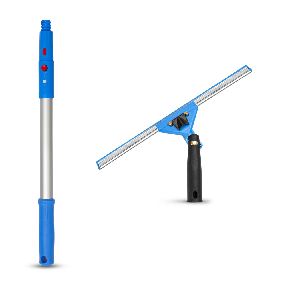 Gritt Commercial Swivel Window Squeegee With Quick Release, 20in x 14in, Black/Blue MPN:GRI131