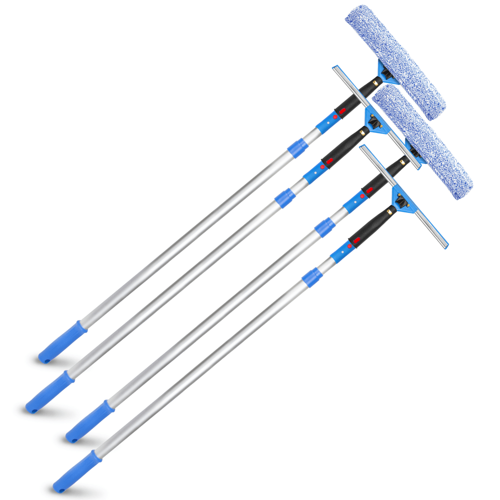 Gritt Commercial Pro Window Washing Kit With Squeegee, Washer And Telescopic Pole, 14in Squeegee And Washer/6ft Pole, Multicolor, Pack Of 2 Kits MPN:GRI137-6F-14-2PK