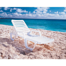 Grosfillex® Adjustable Resin Chaise White 44031004 - Pkg Qty 6
