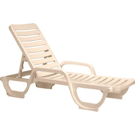 Grosfillex® Adjustable Resin Chaise - Sand 44031066 - Pkg Qty 6