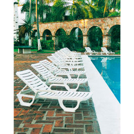 Grosfillex® Bahia Adjustable Resin Chaise - White 44031104 - Pkg Qty 18