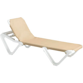 Grosfillex® Nautical Sling Chaise - Khaki 99101003 - Pkg Qty 12