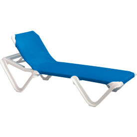 Grosfillex® Nautical Sling Chaise - Blue 99101006 - Pkg Qty 12