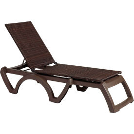 Grosfillex® Java Wicker Adj. Chaise Lounge Bronze Wicker Weave On A Bronze Resin Frame UT634037 - Pkg Qty 2