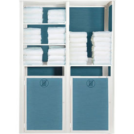 Grosfillex® Sunset Double Unit Towel Valet Madras Blue Sling with Glacier White Frame UT034096