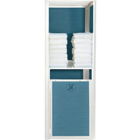 Grosfillex® Sunset Single Unit Towel Valet Madras Blue Sling with Glacier White Frame UT035096