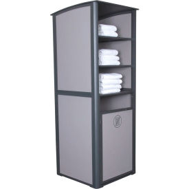 Grosfillex® Sunset Single Unit Towel Valet Solid Gray Sling with Volcanic Gray Frame UT170288