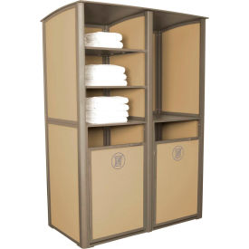 Grosfillex® Sunset Double Unit Towel Valet Cognac Fabric with Fusion Bronze Frame UT173599