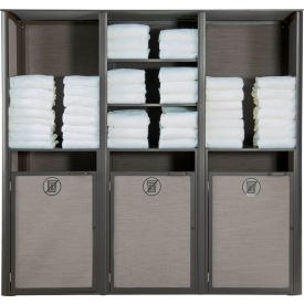 Grosfillex® Sunset Triple Unit Towel Valet Solid Gray Sling with Volcanic Gray Frame UT174288