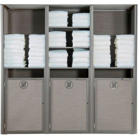 Grosfillex® Sunset Triple Unit Towel Valet Solid Gray Sling with Platinum Gray Frame UT174289