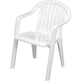 Grosfillex® Resin Lowback Stacking Outdoor Armchair - White US023004 - Pkg Qty 4