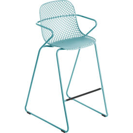 Grosfillex® Ramatuelle 73 Stackable Bar Stool Bleu Ether US139711 - Pkg Qty 2