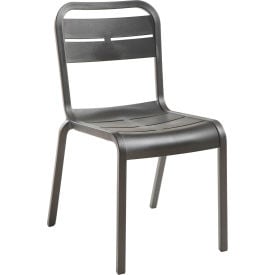 Grosfillex® Cannes Outdoor Stackable Dining Chair Charcoal UT110002 - Pkg Qty 18