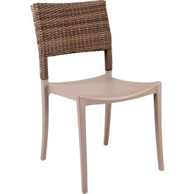 Grosfillex® Java Wicker Stacking Sidechair French Taupe UT925181 - Pkg Qty 16