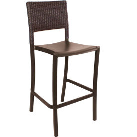 Grosfillex® Java Wicker Stacking Barstool Bronze UT927037 - Pkg Qty 8