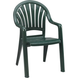Grosfillex® Fanback Stacking Outdoor Armchair - Green 49092078 - Pkg Qty 16