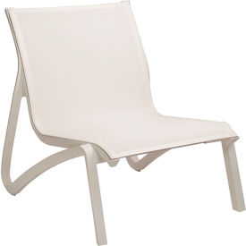 Grosfillex® Sunset Armless Lounge Chair White Sling On Glacier White Frame US001096 - Pkg Qty 4