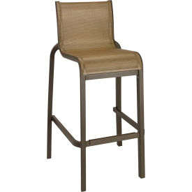 Grosfillex® Sunset Armless Barstool Cognac Sling On Fusion Bronze Frame US030599 - Pkg Qty 2