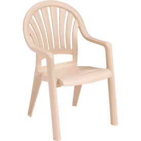 Grosfillex® Fanback Stacking Outdoor Armchair - Sand US092066 - Pkg Qty 4