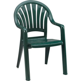 Grosfillex® Fanback Stacking Outdoor Armchair - Green US092078 - Pkg Qty 4