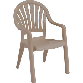 Grosfillex® Pacific Fanback Stacking Armchair French Taupe US092181 - Pkg Qty 4