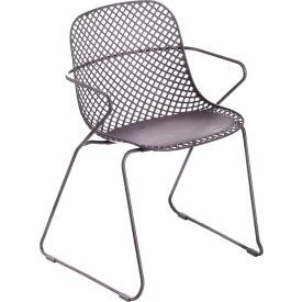 Grosfillex® Ramatuelle 73 Stackable Armchair Gris Pavement US137713 - Pkg Qty 4