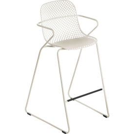 Grosfillex® Ramatuelle 73 Stackable Bar Stool Creme Absolute US139710 - Pkg Qty 2