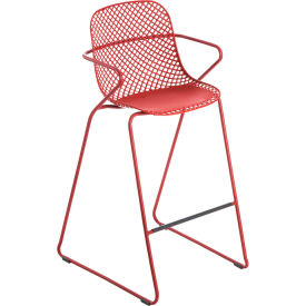 Grosfillex® Ramatuelle 73 Stackable Bar Stool Rouge Bossa Nova US139712 - Pkg Qty 2