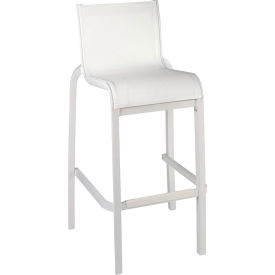 Grosfillex® Sunset Armless Barstool White Sling On Glacier White Frame US300096 - Pkg Qty 8