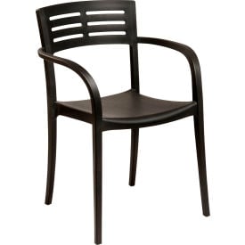 Grosfillex® Vogue Outdoor Stackable Armchair Black US336017 - Pkg Qty 4