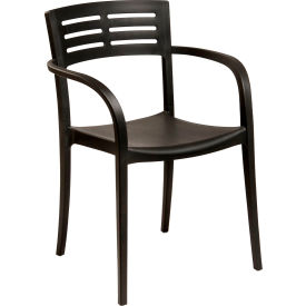 Grosfillex® Vogue Outdoor Stackable Armchair Black US633017 - Pkg Qty 16