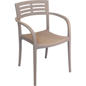 Grosfillex® Vogue Outdoor Stackable Armchair French Taupe US633181 - Pkg Qty 16