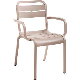Grosfillex® Cannes Outdoor Stackable Dining Armchair French Taupe UT115181 - Pkg Qty 16