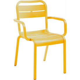 Grosfillex® Cannes Outdoor Stackable Armchair Yellow UT511737 - Pkg Qty 4