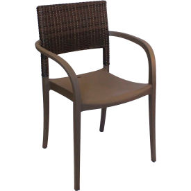 Grosfillex® Java Wicker Stacking Armchair Bronze UT926037 - Pkg Qty 16