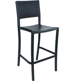 Grosfillex® Java Wicker Stacking Barstool Charcoal UT927002 - Pkg Qty 8
