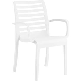 Grosfillex® Astoria Stacking Dining Armchair White Bulk Pack UT945004 - Pkg Qty 16