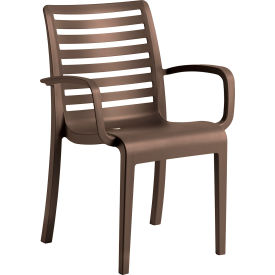 Grosfillex® Astoria Stacking Dining Armchair Bronze Bulk Pack UT945037 - Pkg Qty 16