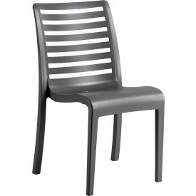 Grosfillex® Astoria Stacking Dining Sidechair Charcoal UT947002 - Pkg Qty 4